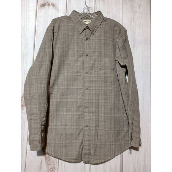 Haggar Shirt Men's Large Gray Button Front Long Sleeve‎ - Picture 1 of 8